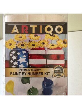 Patriotic Mason Jar Paint By Number Kit Craft Kit